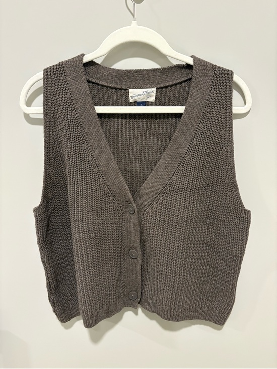 Universal Thread Sweaters - Universal Thread Brown V-Neck Button Front Knit Sweater Vest